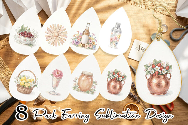 Earring Sweet Summer Treats Soft Watercolor Sublimation artnoy 