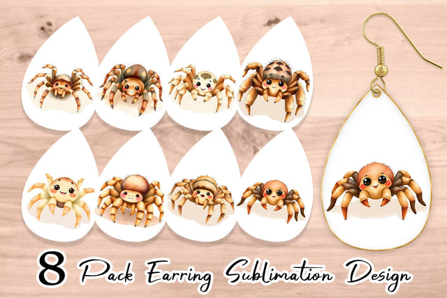 Earring Tarantula Wildlife Sublimation artnoy 
