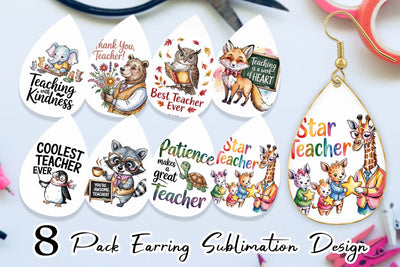 Earring Teacher Appreciation Sublimation artnoy 