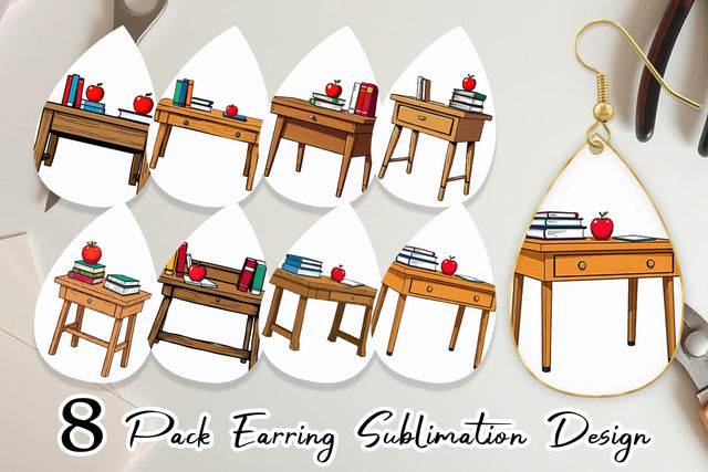 Earring Teacher Desk Sublimation artnoy 