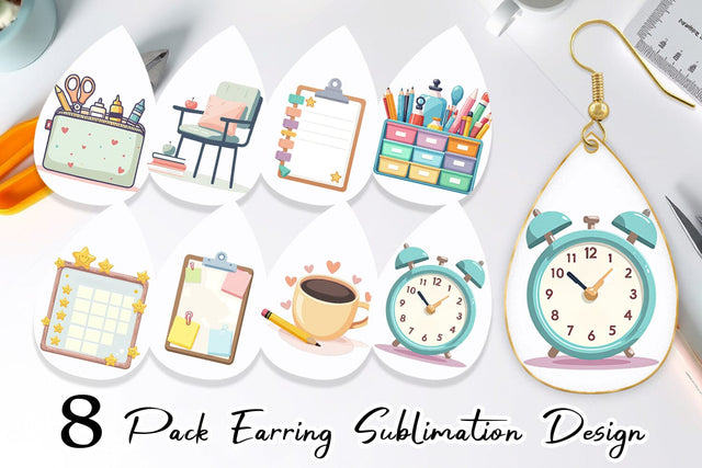 Earring Teacher Life Charm Sublimation artnoy 