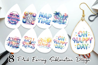 Earring Teacher Weekend Quotes Sublimation artnoy 