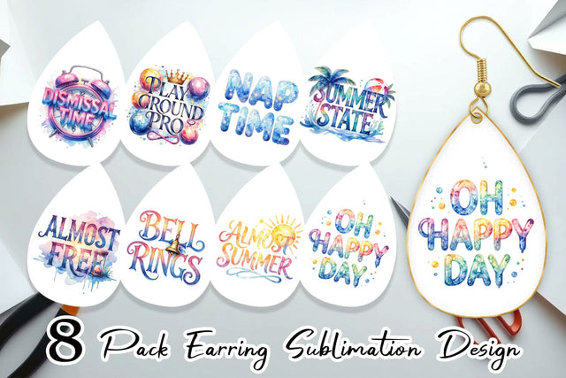 Earring Teacher Weekend Quotes Sublimation artnoy 