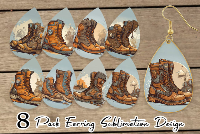 Earring Teardrop Boots Vintage Sublimation artnoy 