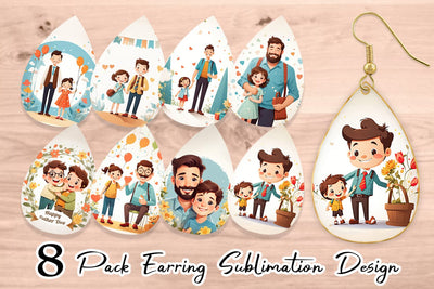 Earring Teardrop Father's Day Art Sublimation artnoy 