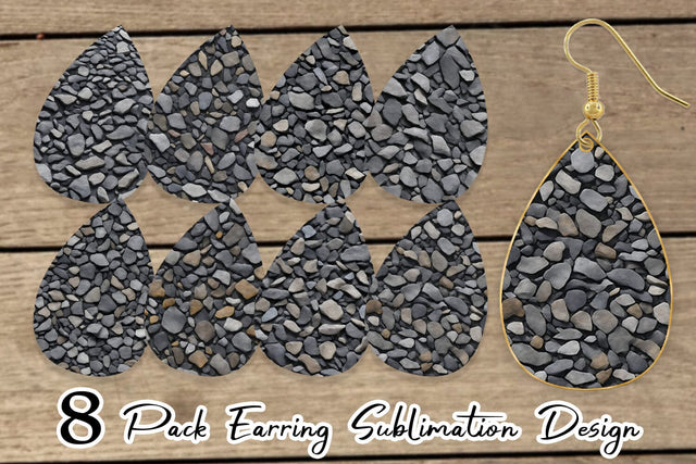 Earring Teardrop Gravel Texture Sublimation artnoy 