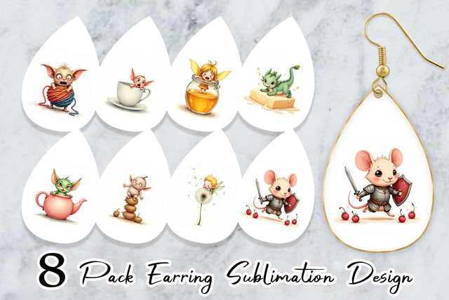 Earring Tiny Fantasy Trouble Sublimation artnoy 