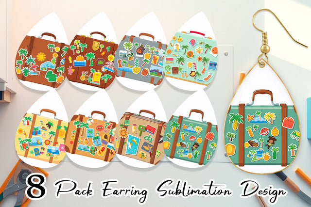 Earring Travel Suitcase Sublimation artnoy 