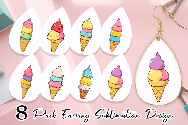 Earring Triple Scoop Sublimation artnoy 