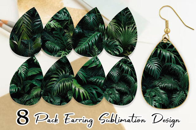 Earring Tropical Leaves Sublimation artnoy 
