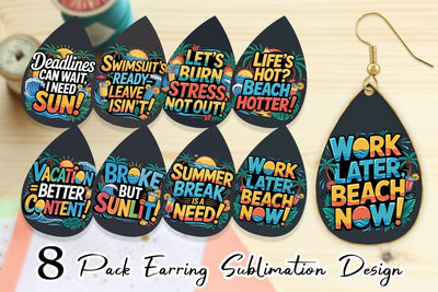 Earring Tropical Summer Sublimation artnoy 