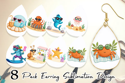 Earring Tropical Sunglass Creatures Sublimation artnoy 