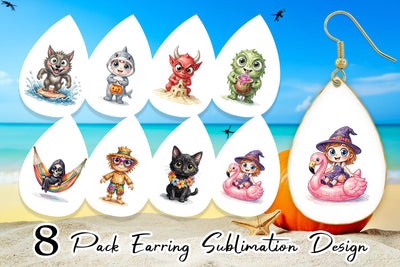 Earring Tropical Trick or Treater Sublimation artnoy 