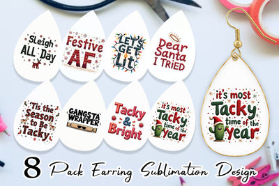 Earring Ugly Sweater Sayings: Tacky & Trendy Quotes Sublimation artnoy 