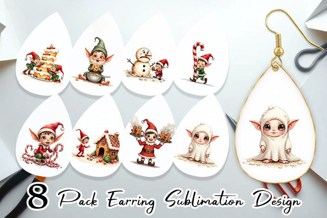 Earring UglyCute Christmas Bake-Off Disaster Sublimation artnoy 