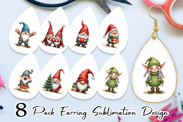 Earring UglyCute Nordic Gnomes Sublimation artnoy 