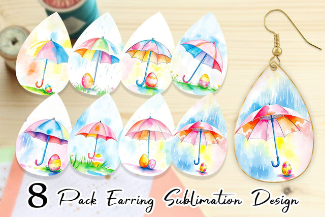 Earring Umbrella and Egg Sublimation artnoy 
