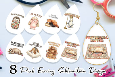 Earring Unapologetic Weekend Laziness Watercolor Sublimation artnoy 