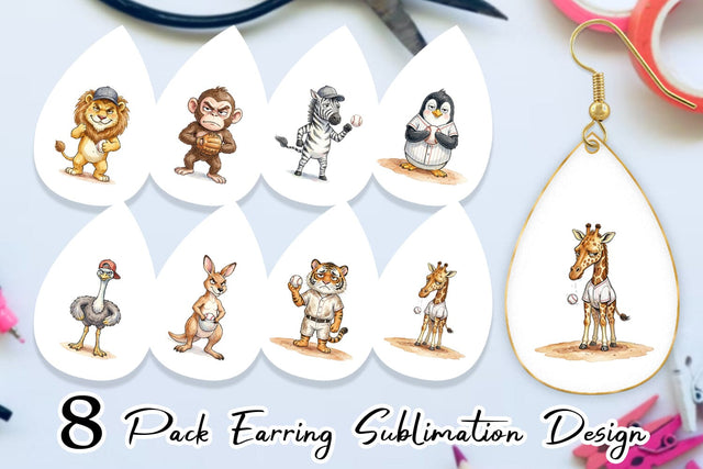 Earring Unbothered Baseball Pitcher Watercolor Sublimation artnoy 