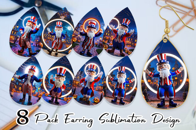 Earring Uncle Sam Sublimation artnoy 