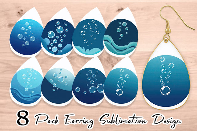 Earring Underwater Bubbles Sublimation artnoy 