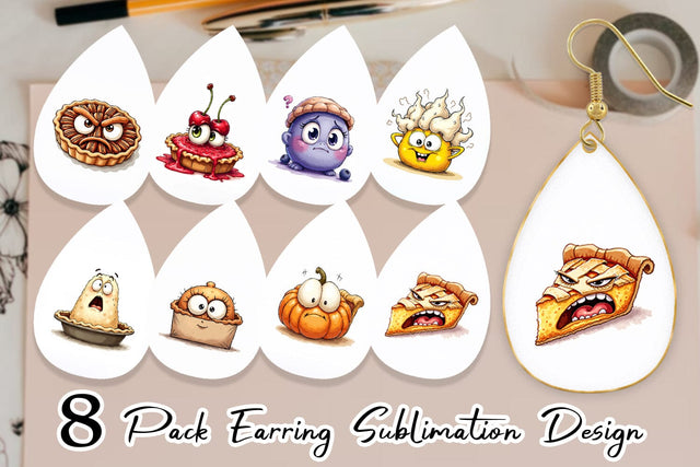 Earring Unenthusiastic Pies Sublimation artnoy 
