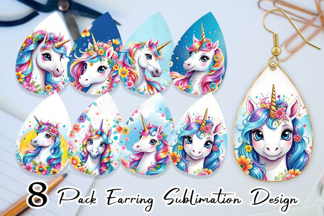 Earring Unicorn Sublimation artnoy 