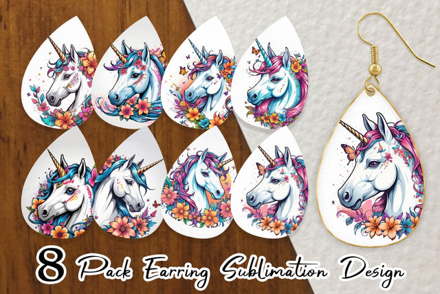 Earring Unicorn Sublimation artnoy 