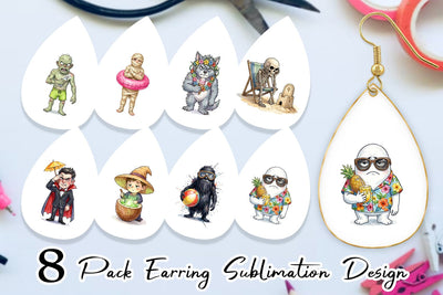 Earring Unimpressed Summerween Ghouls Sublimation artnoy 