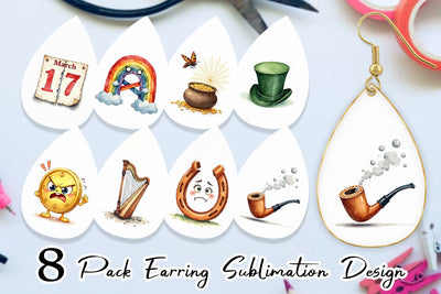 Earring Unlucky Charms Retro Sublimation artnoy 