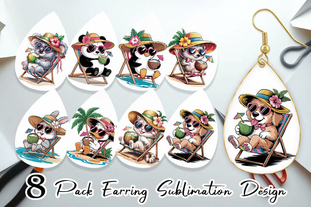 Earring Vacation Animal Sublimation artnoy 