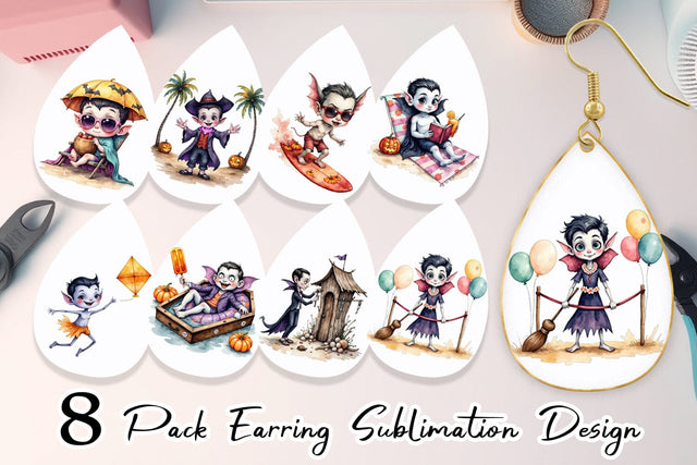 Earring Vacation Vampire Vibes Sublimation artnoy 