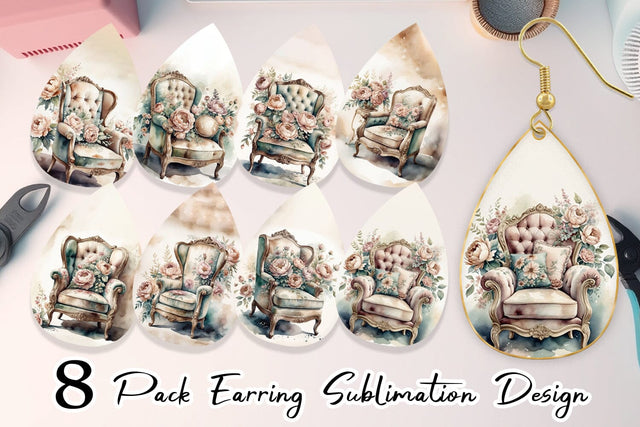 Earring Velvet Chair Sublimation artnoy 