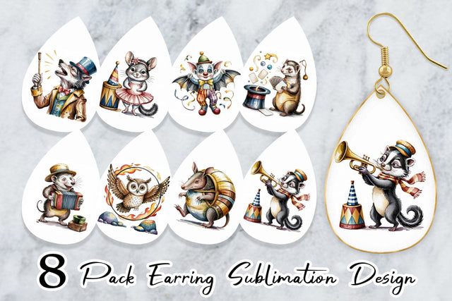 Earring Vintage Animal Circus Sublimation artnoy 