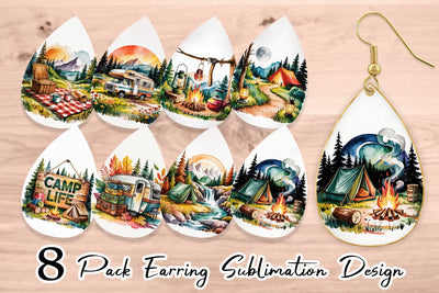 Earring Vintage Camping Vibes Sublimation artnoy 