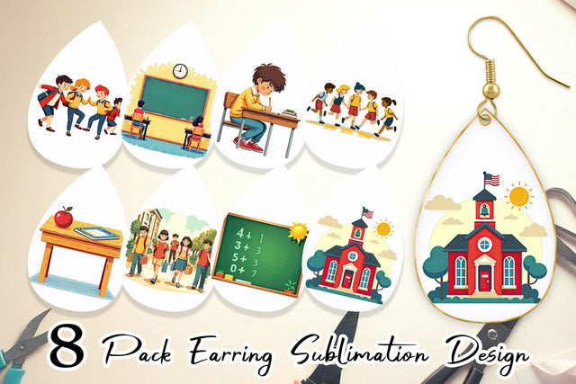 Earring Vintage Classroom Sublimation artnoy 