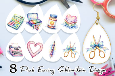 Earring Vintage Classroom Supplies Sublimation artnoy 