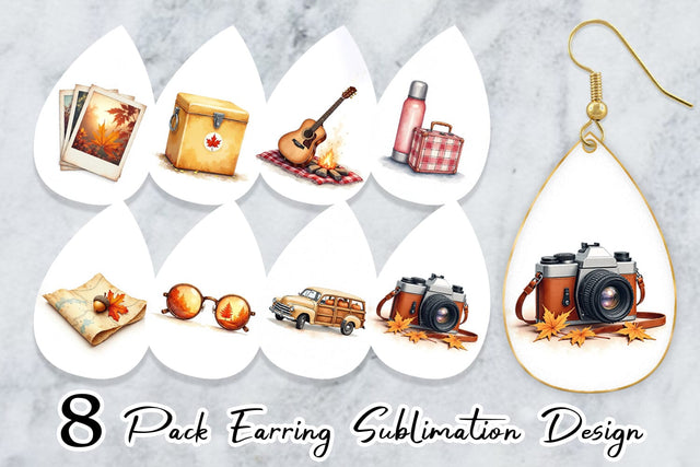 Earring Vintage Fall Road Trip Sublimation artnoy 