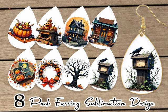 Earring Vintage Halloween Sublimation artnoy 