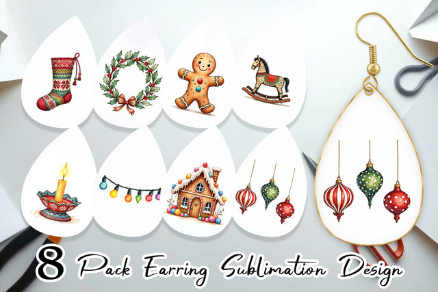 Earring Vintage Nordic Holiday Sublimation artnoy 