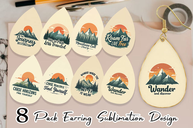 Earring Vintage Wanderlust Quotes Sublimation artnoy 