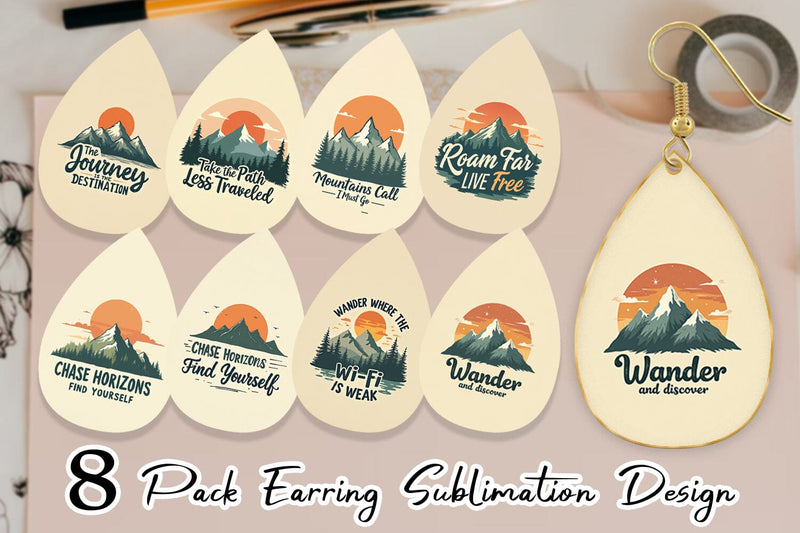 Earring Vintage Wanderlust Quotes Sublimation artnoy 