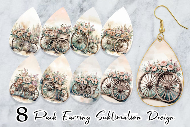 Earring Wagon Wheels Sublimation artnoy 