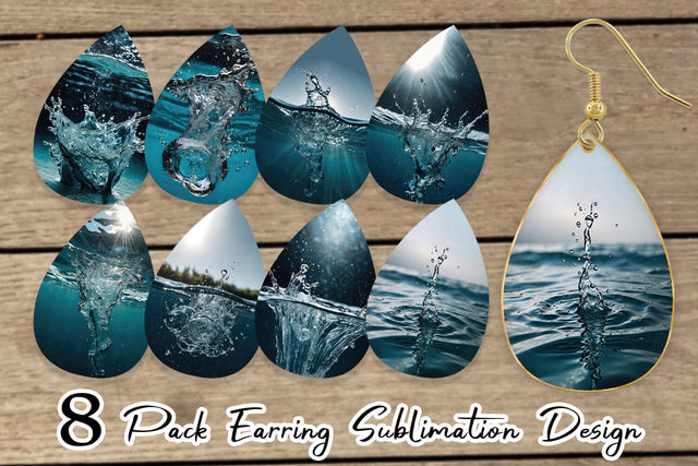 Earring Water Splash Sublimation artnoy 