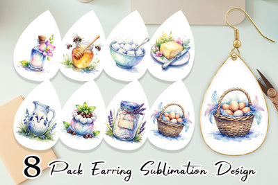 Earring Watercolor Baking Essentials Sublimation artnoy 