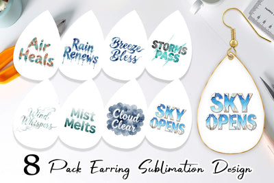 Earring Watercolor Celestial Mental Health Art Sublimation artnoy 