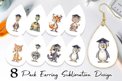 Earring Watercolor Chaotic Animal Graduation Sublimation artnoy 