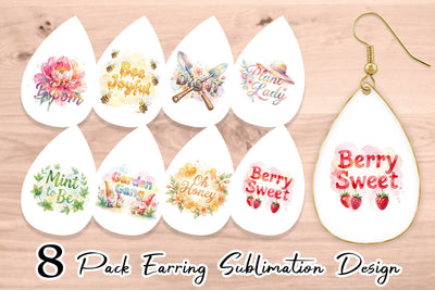 Earring Watercolor Funny Punny Garden Quotes Sublimation artnoy 