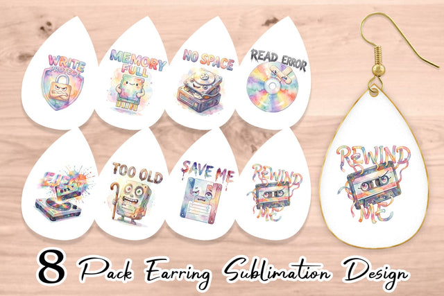 Earring Watercolor Funny Retro Storage Quotes Sublimation artnoy 