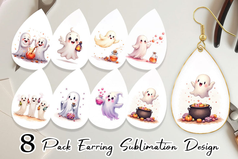 Earring Watercolor Ghost Candy Potion Sublimation artnoy 